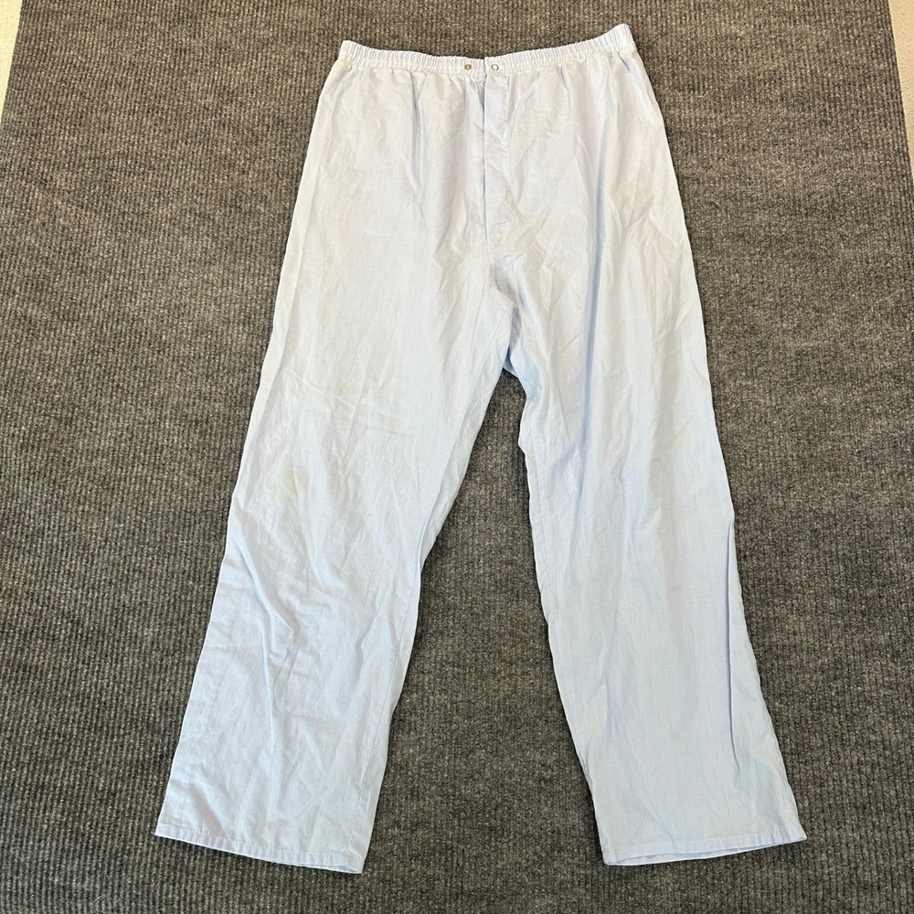 Scovill Mens‎ Pajama Pants Large Blue Cotton Snap Fly Relaxed Loungewear